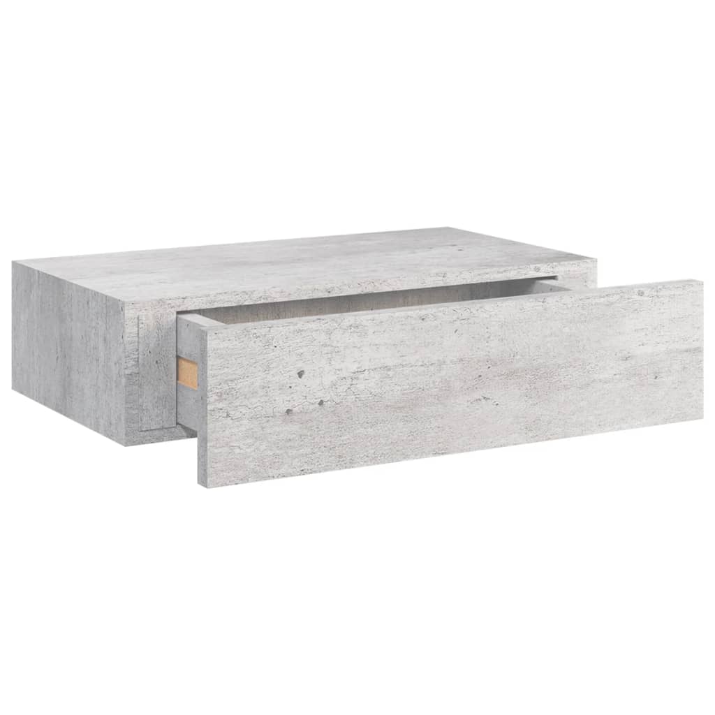 Dulapuri de perete cu sertar 2 buc. gri beton 40x23,5x10 cm MDF