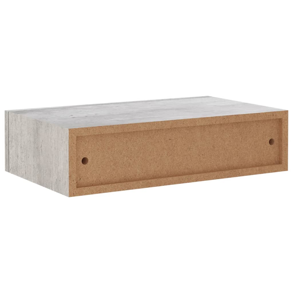 Dulapuri de perete cu sertar 2 buc. gri beton 40x23,5x10 cm MDF