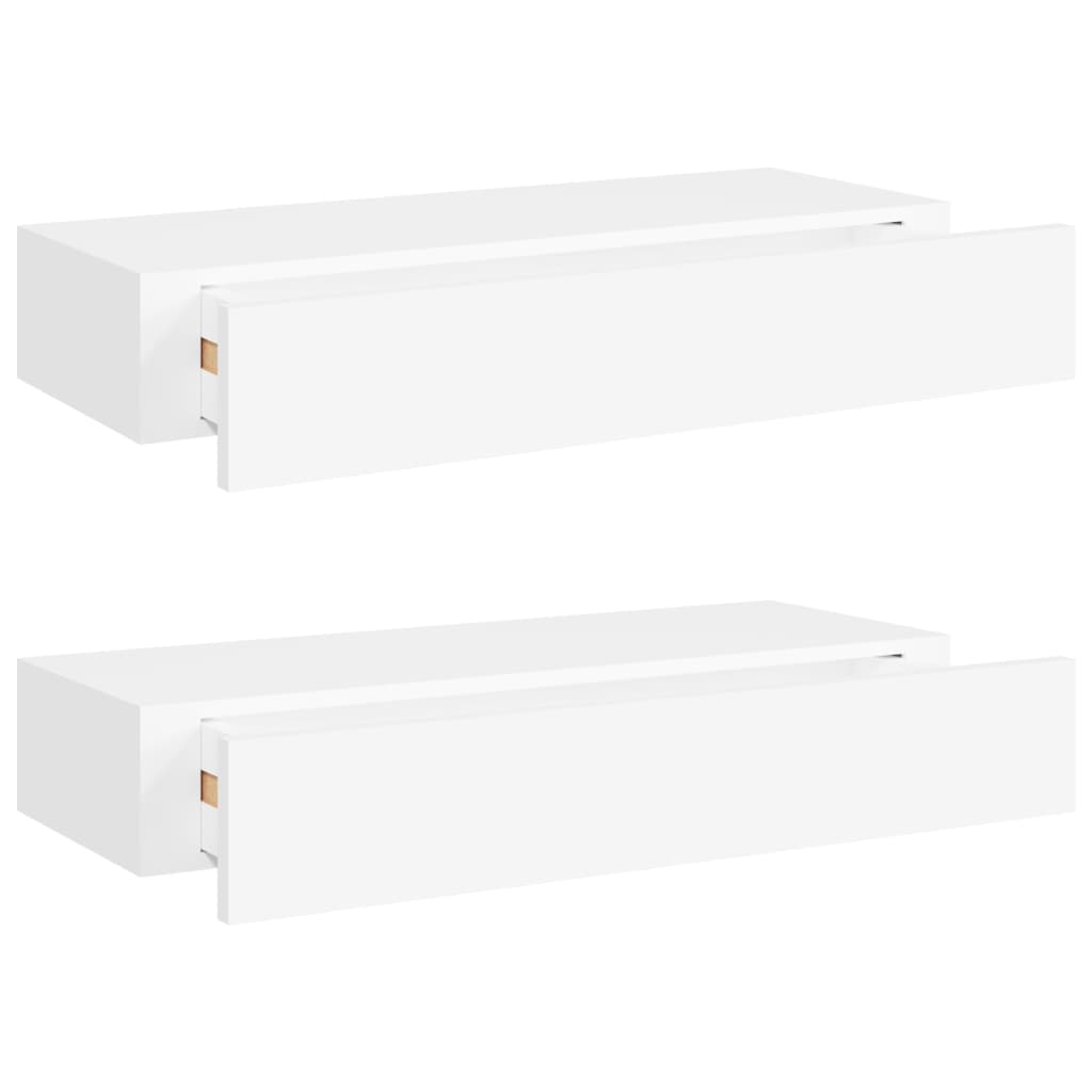 Dulapuri de perete cu sertare 2 buc. alb, 60x23,5x10 cm MDF