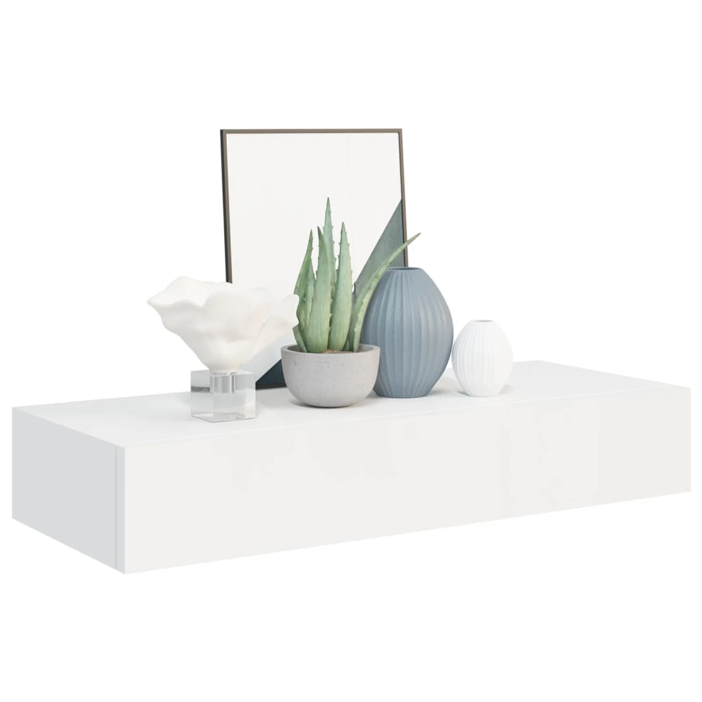 Dulapuri de perete cu sertare 2 buc. alb, 60x23,5x10 cm MDF