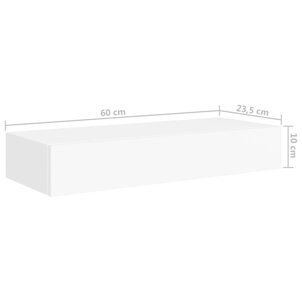 Dulapuri de perete cu sertare 2 buc. alb, 60x23,5x10 cm MDF