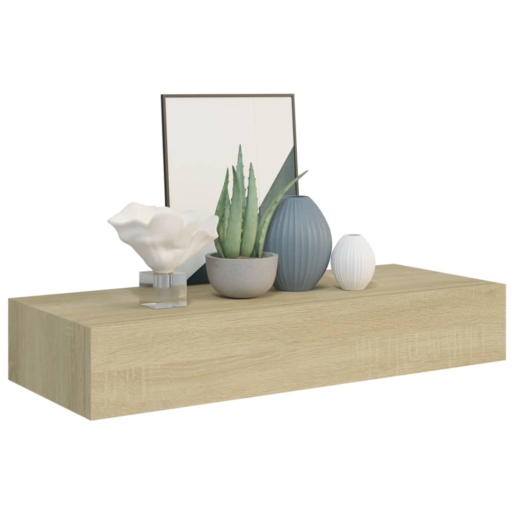 Dulapuri de perete cu sertare 2 buc. stejar 60x23,5x10 cm MDF