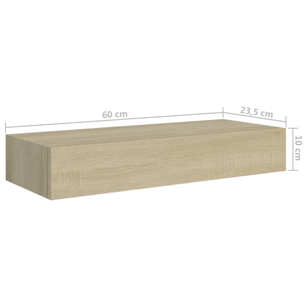 Dulapuri de perete cu sertare 2 buc. stejar 60x23,5x10 cm MDF