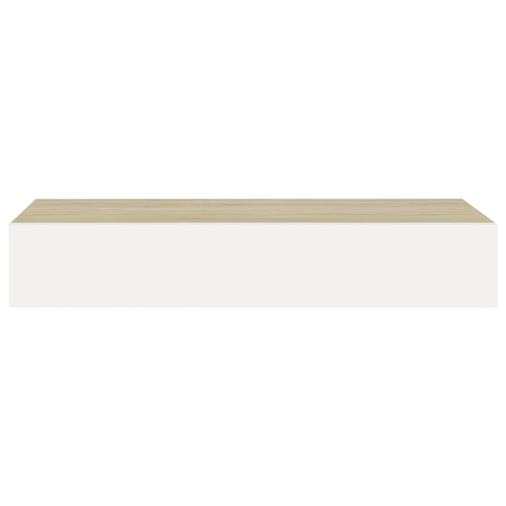 Dulapuri de perete cu sertar 2 buc stejar/alb 60x23,5x10 cm MDF