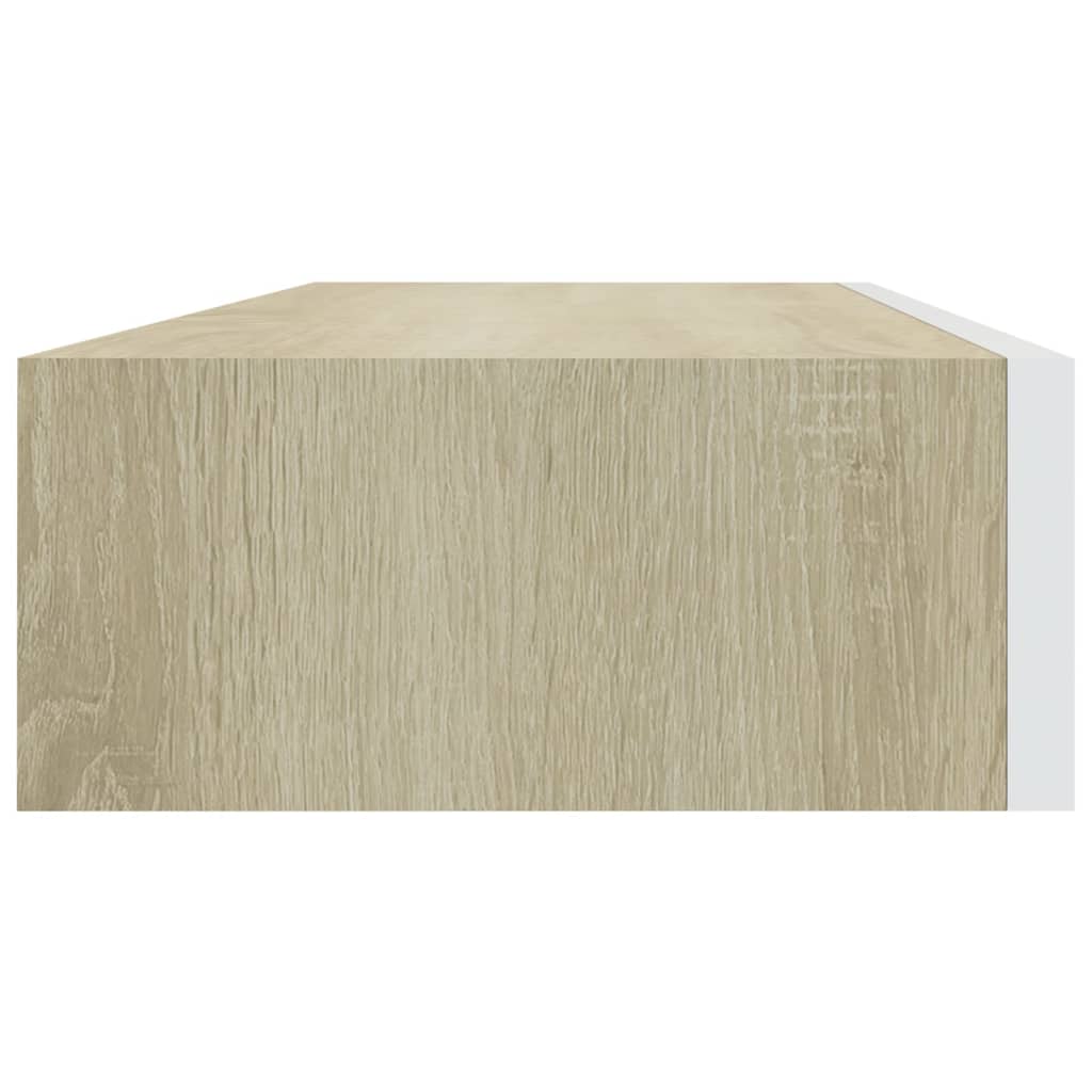 Dulapuri de perete cu sertar 2 buc stejar/alb 60x23,5x10 cm MDF