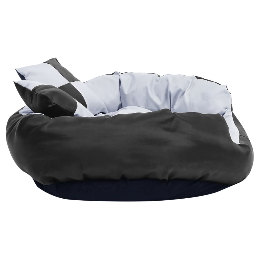 Reversible and washable dog cushion, gray and black, 85x70x20 cm