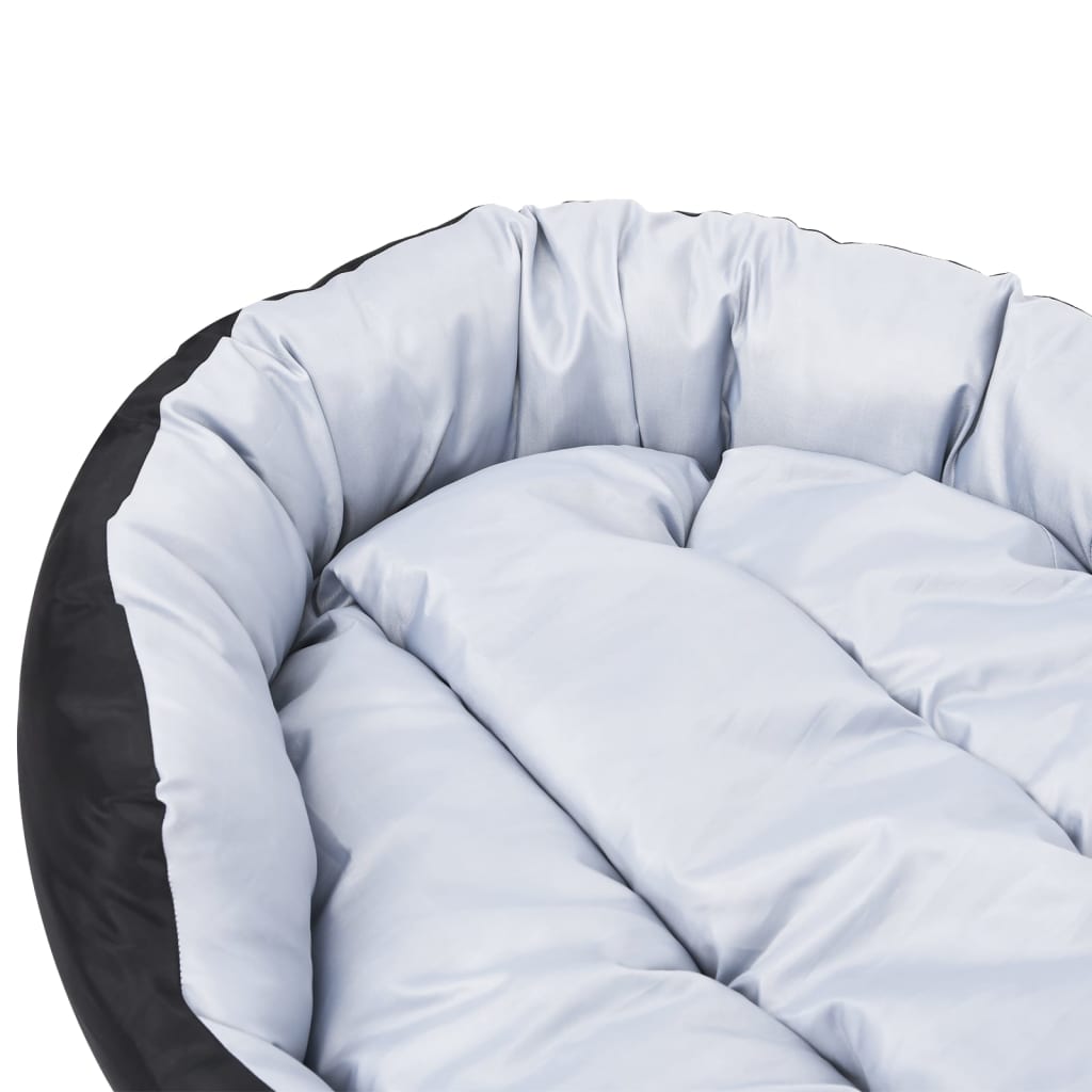 Reversible and washable dog cushion, gray and black, 85x70x20 cm