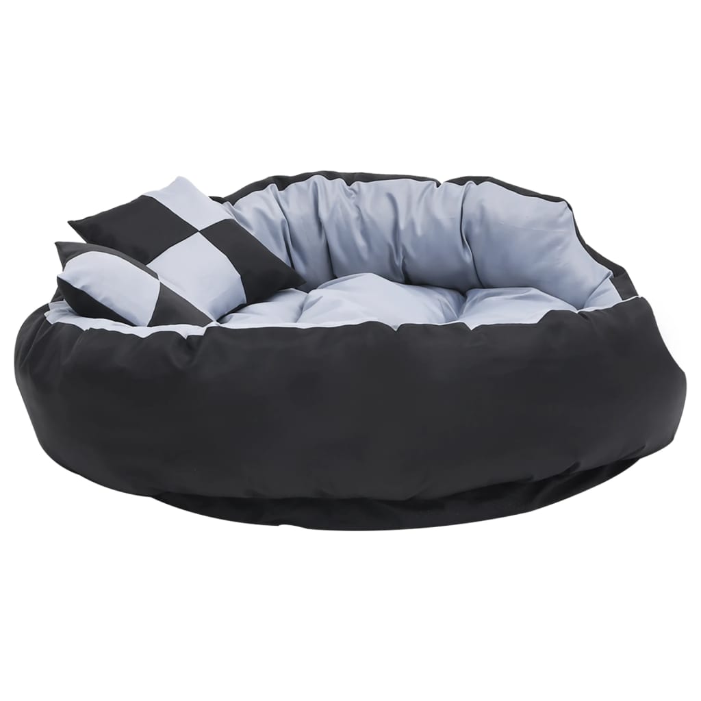 Washable reversible cushion for dogs, gray and black, 110x80x23 cm