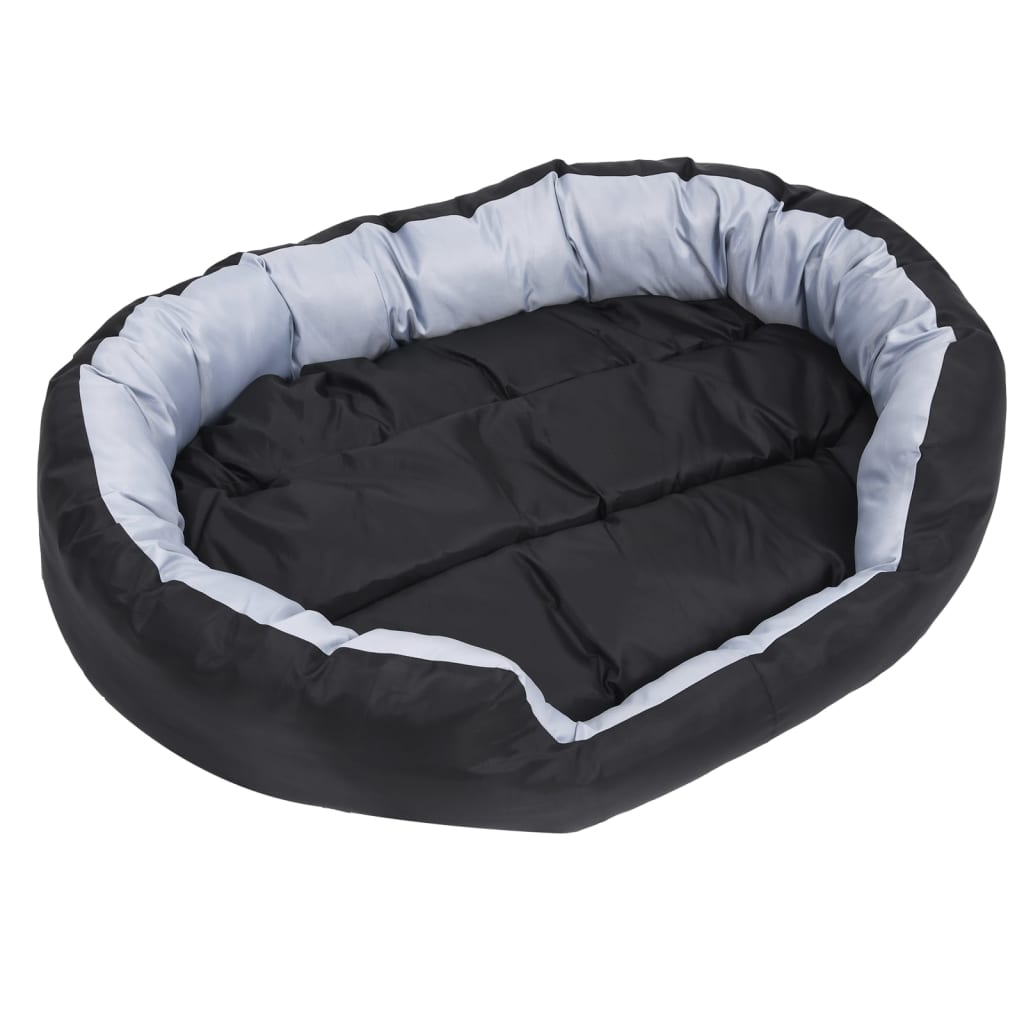 Washable reversible cushion for dogs, gray and black, 110x80x23 cm