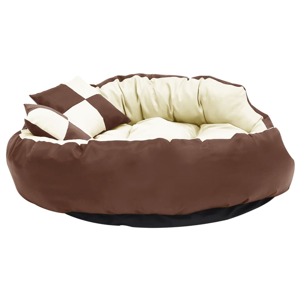 Washable reversible cushion for dogs brown/cream, 110x80x23 cm