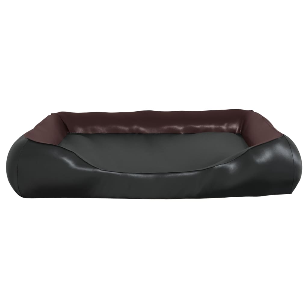 Dog bed, black and brown, 80x68x23 cm, ecological leather
