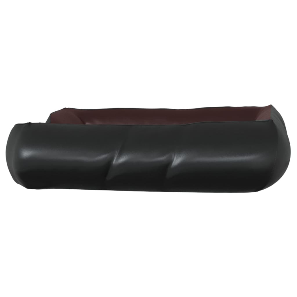 Dog bed, black and brown, 80x68x23 cm, ecological leather