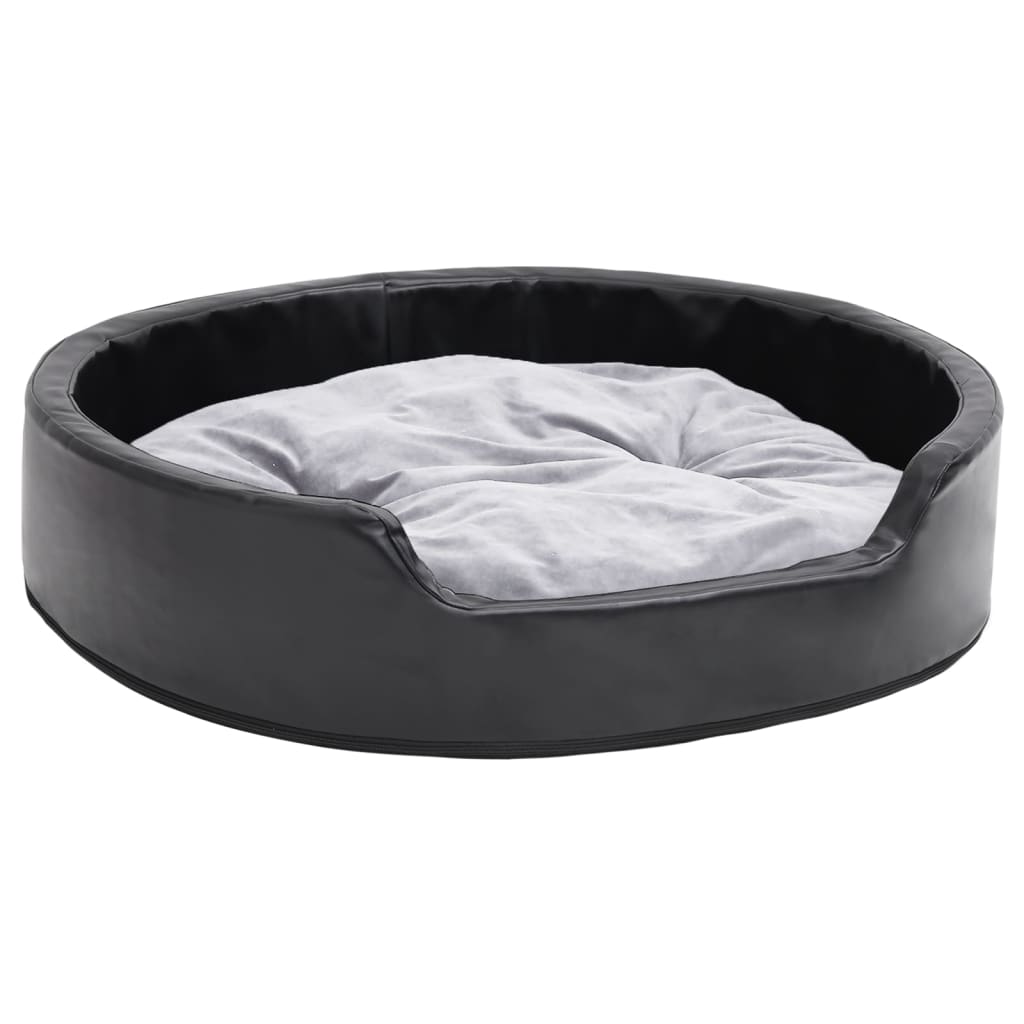 Dog bed, black/grey, 79x70x19 cm, plush/eco-leather