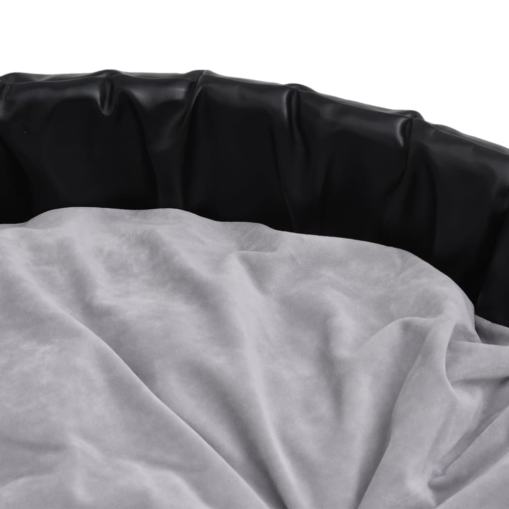 Dog bed, black/grey, 79x70x19 cm, plush/eco-leather