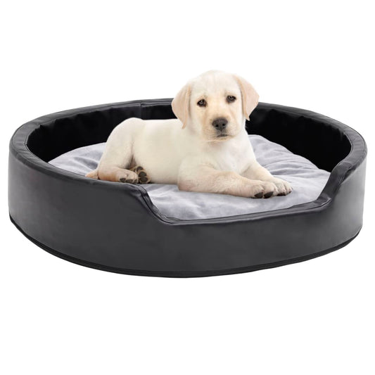 Dog bed, black/grey, 79x70x19 cm, plush/eco-leather