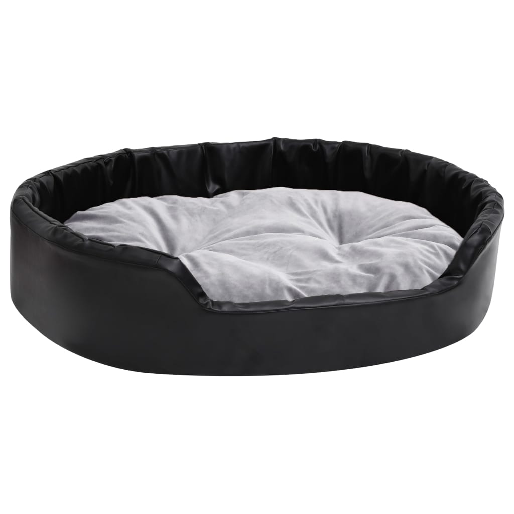 Dog bed, black/grey, 90x79x20 cm, plush/eco-leather
