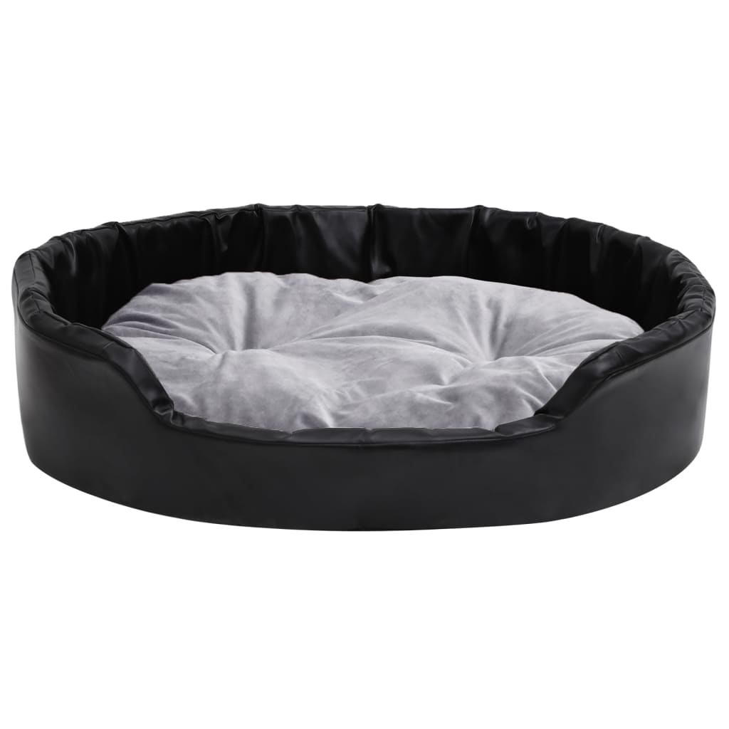 Dog bed, black/grey, 90x79x20 cm, plush/eco-leather
