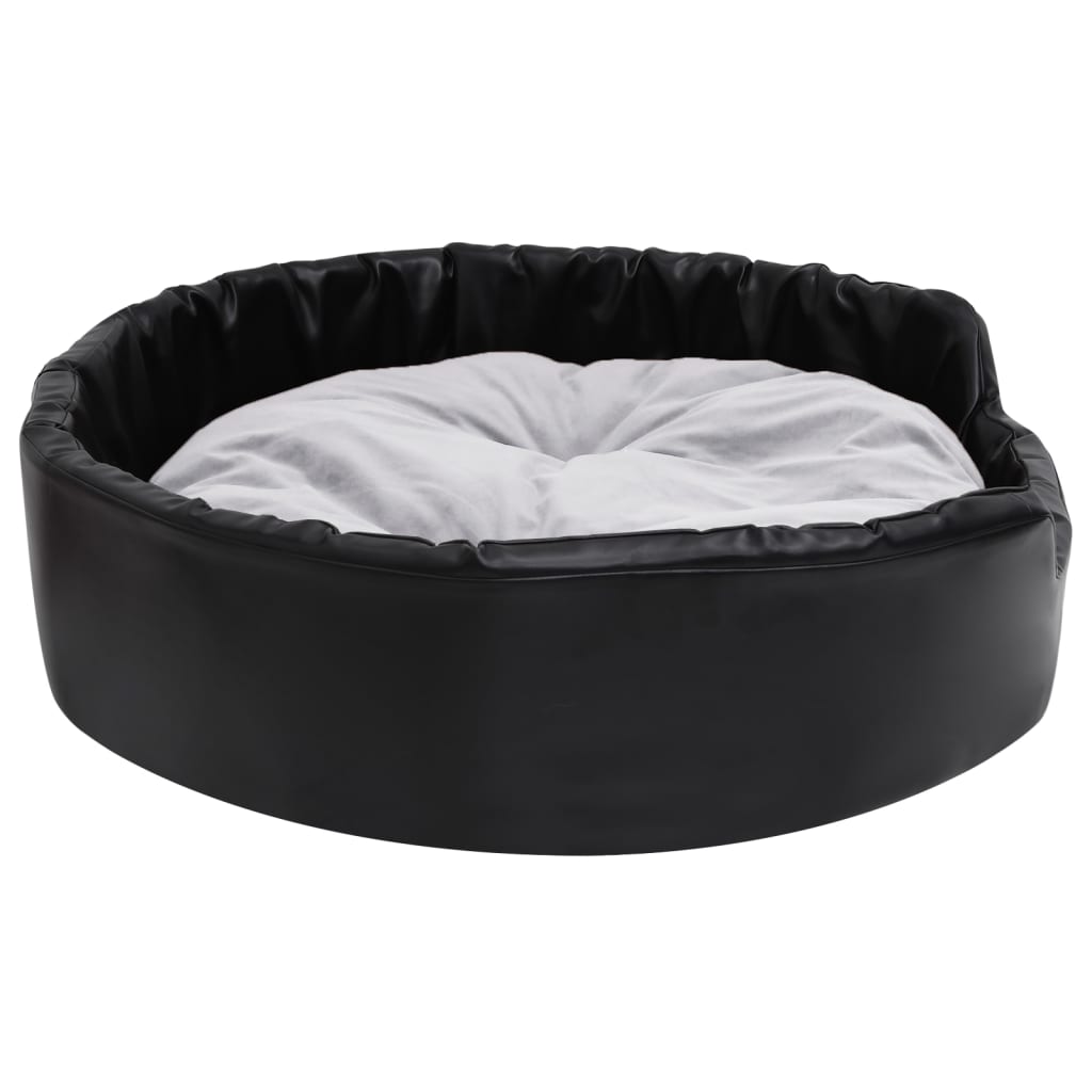 Dog bed, black/grey, 90x79x20 cm, plush/eco-leather