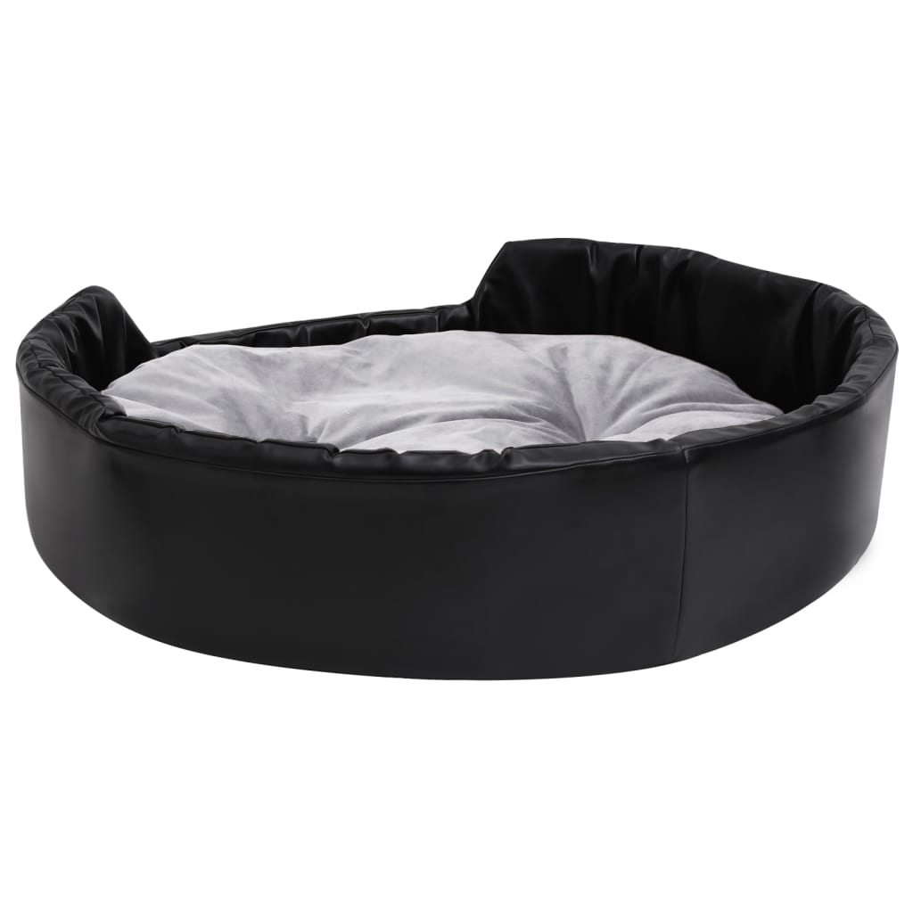 Dog bed, black/grey, 90x79x20 cm, plush/eco-leather