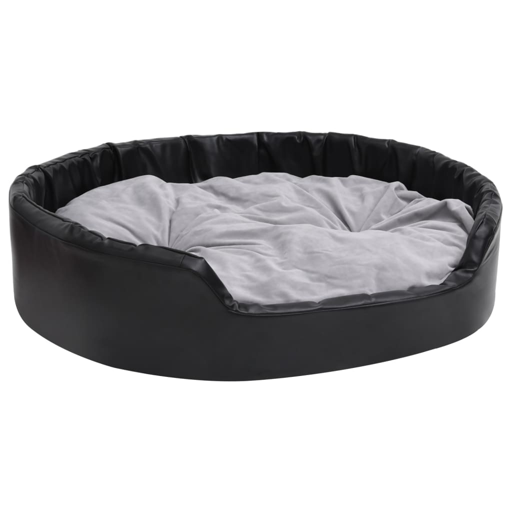 Dog bed, black/grey, 99x89x21 cm, plush/eco-leather