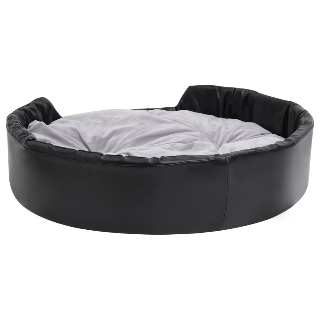 Dog bed, black/grey, 99x89x21 cm, plush/eco-leather