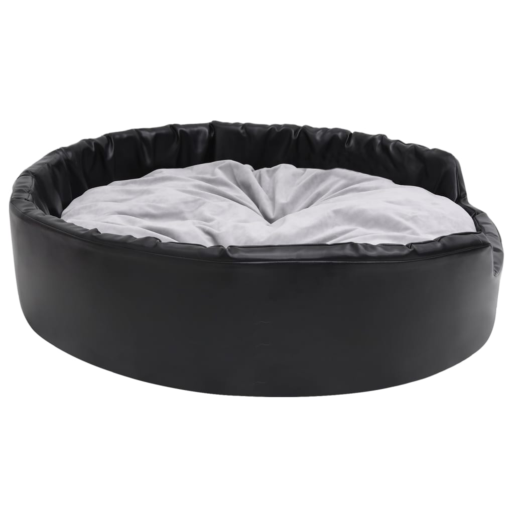 Dog bed, black/grey, 99x89x21 cm, plush/eco-leather