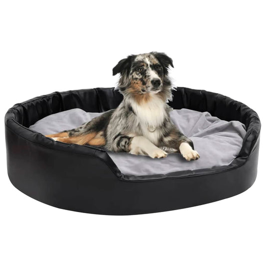 Dog bed, black/grey, 99x89x21 cm, plush/eco-leather