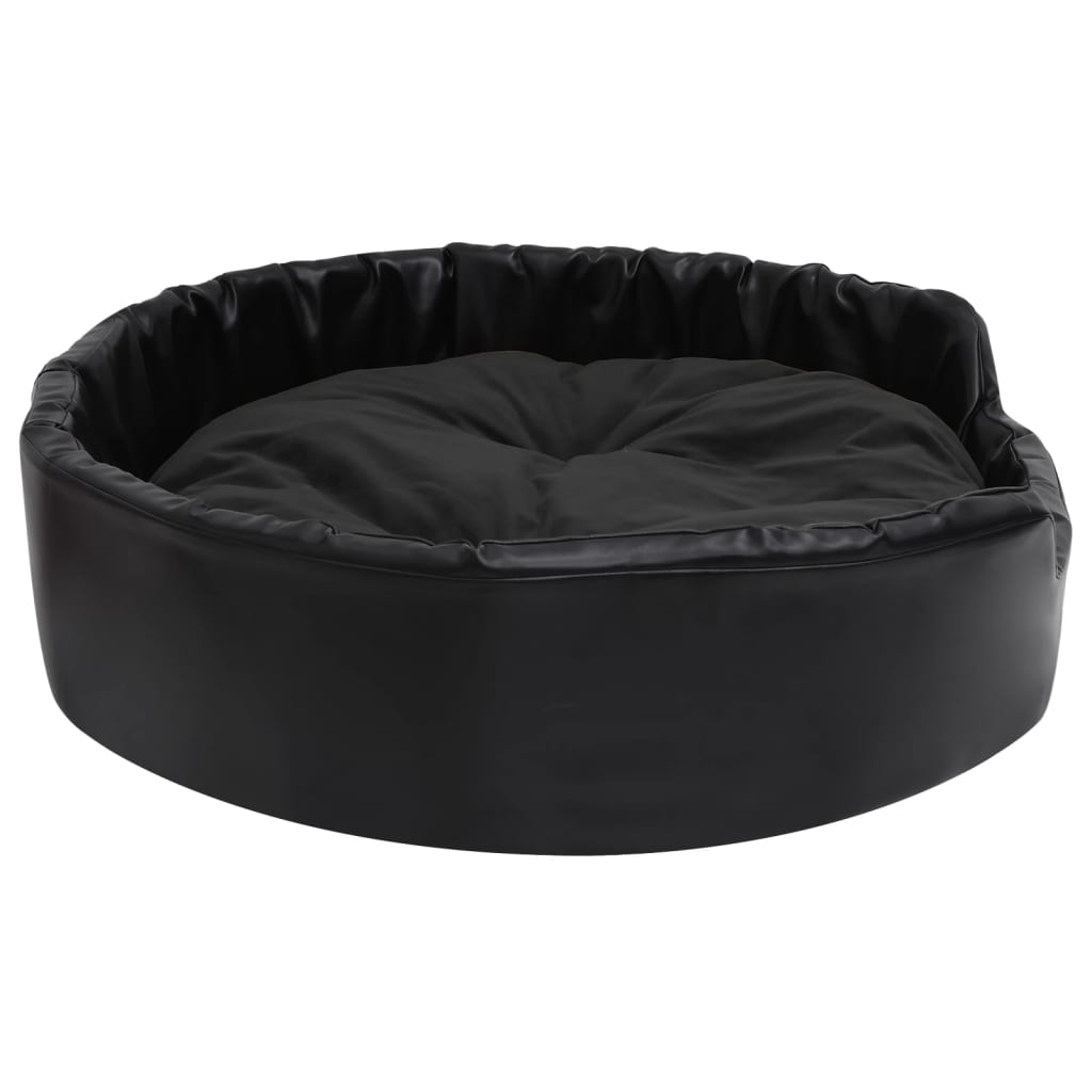 Dog bed, black, 90x79x20 cm, plush/eco-leather