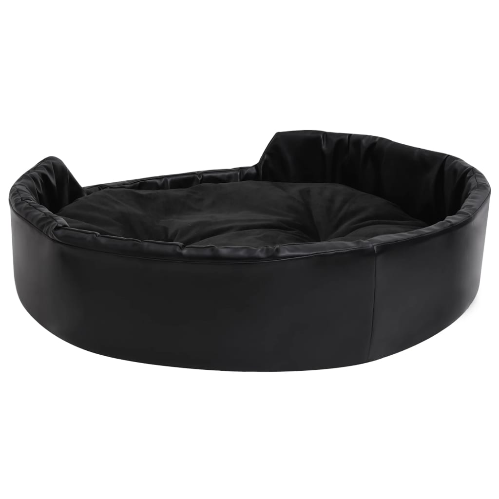 Dog bed, black, 90x79x20 cm, plush/eco-leather