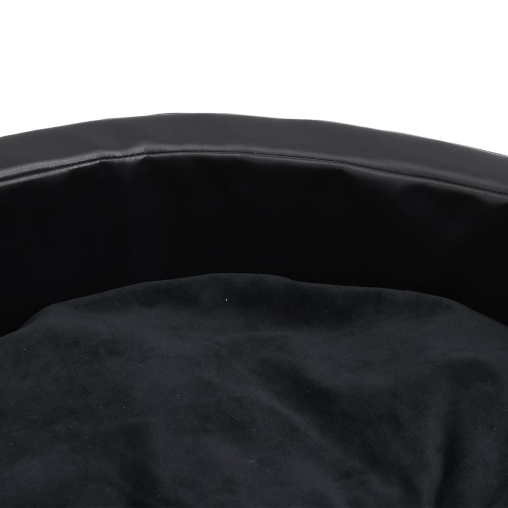 Dog bed, black, 90x79x20 cm, plush/eco-leather