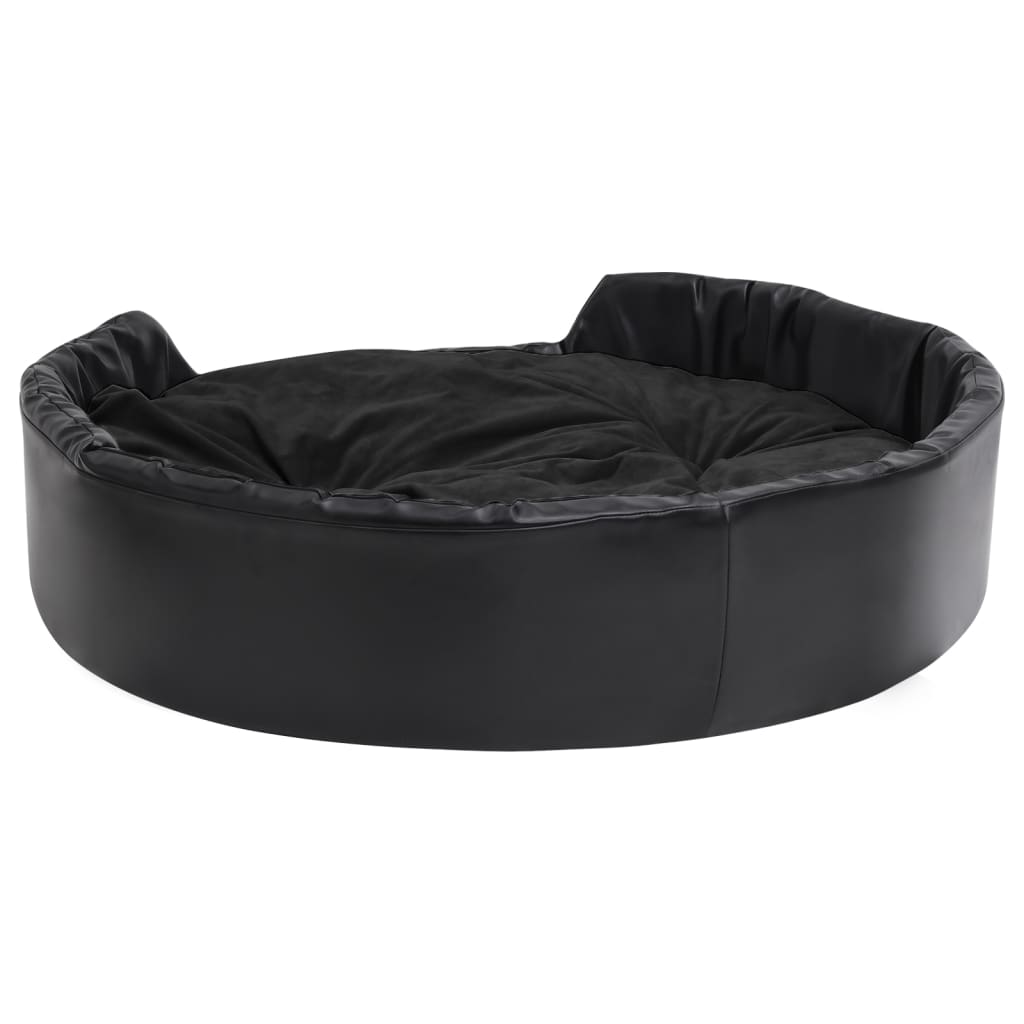 Dog bed, black, 99x89x21 cm, plush/eco-leather