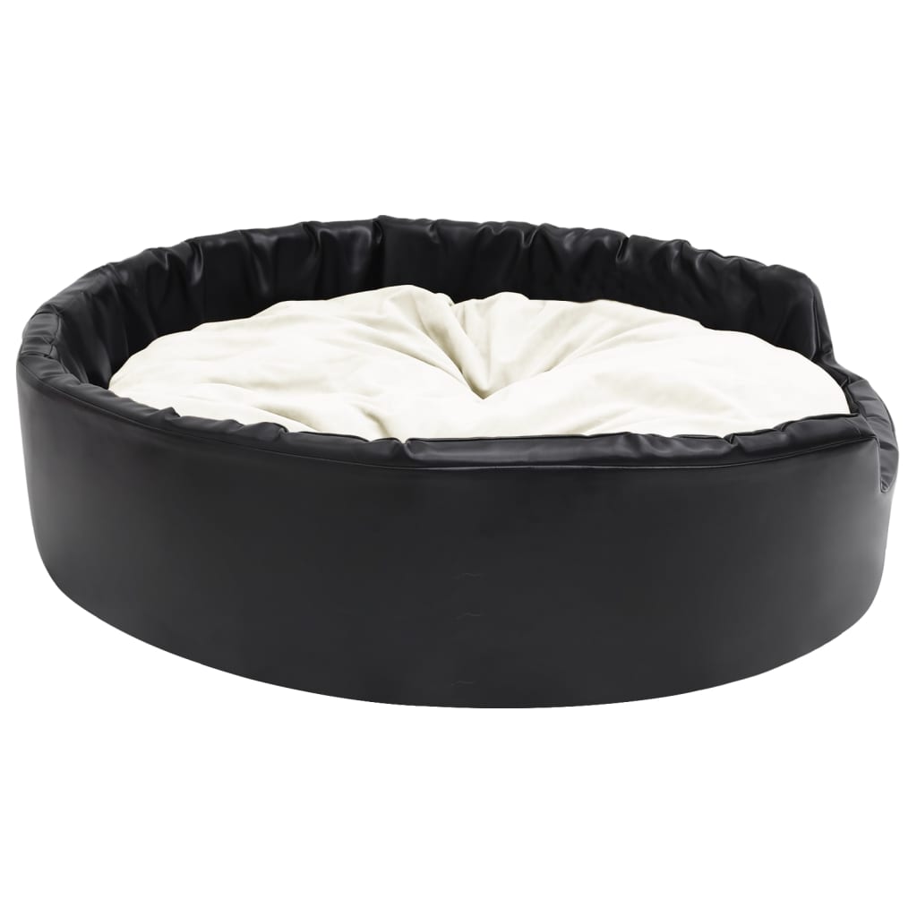 Dog bed, black/beige, 99x89x21 cm, plush/eco-leather