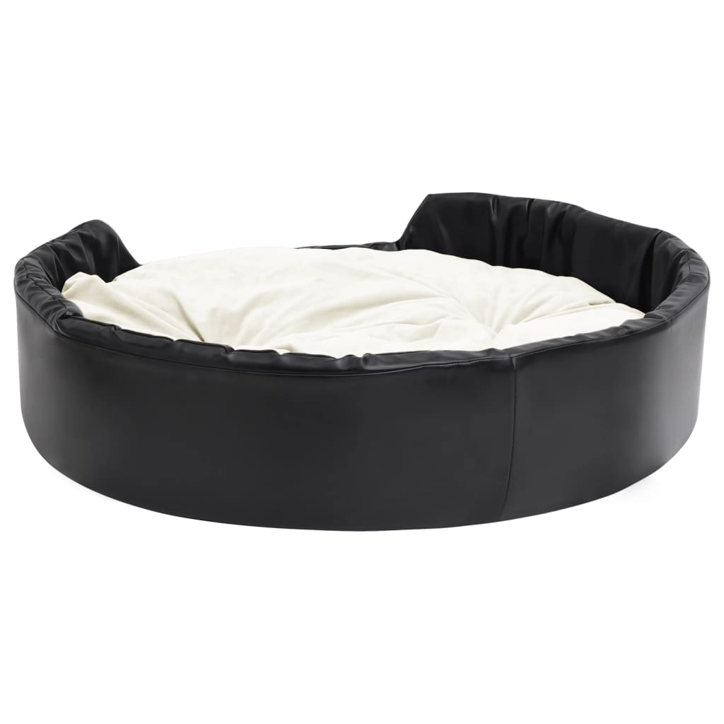 Dog bed, black/beige, 99x89x21 cm, plush/eco-leather