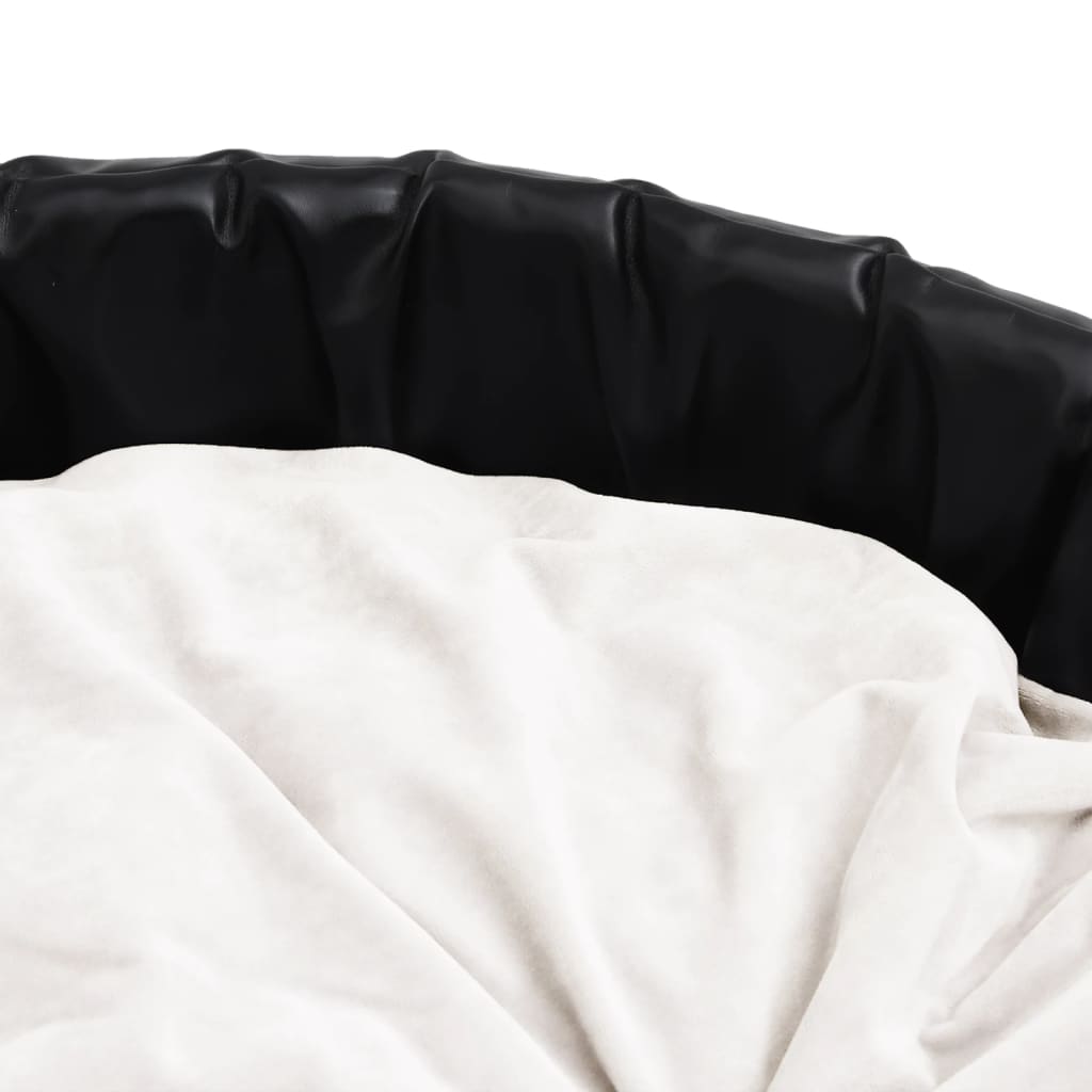 Dog bed, black/beige, 99x89x21 cm, plush/eco-leather