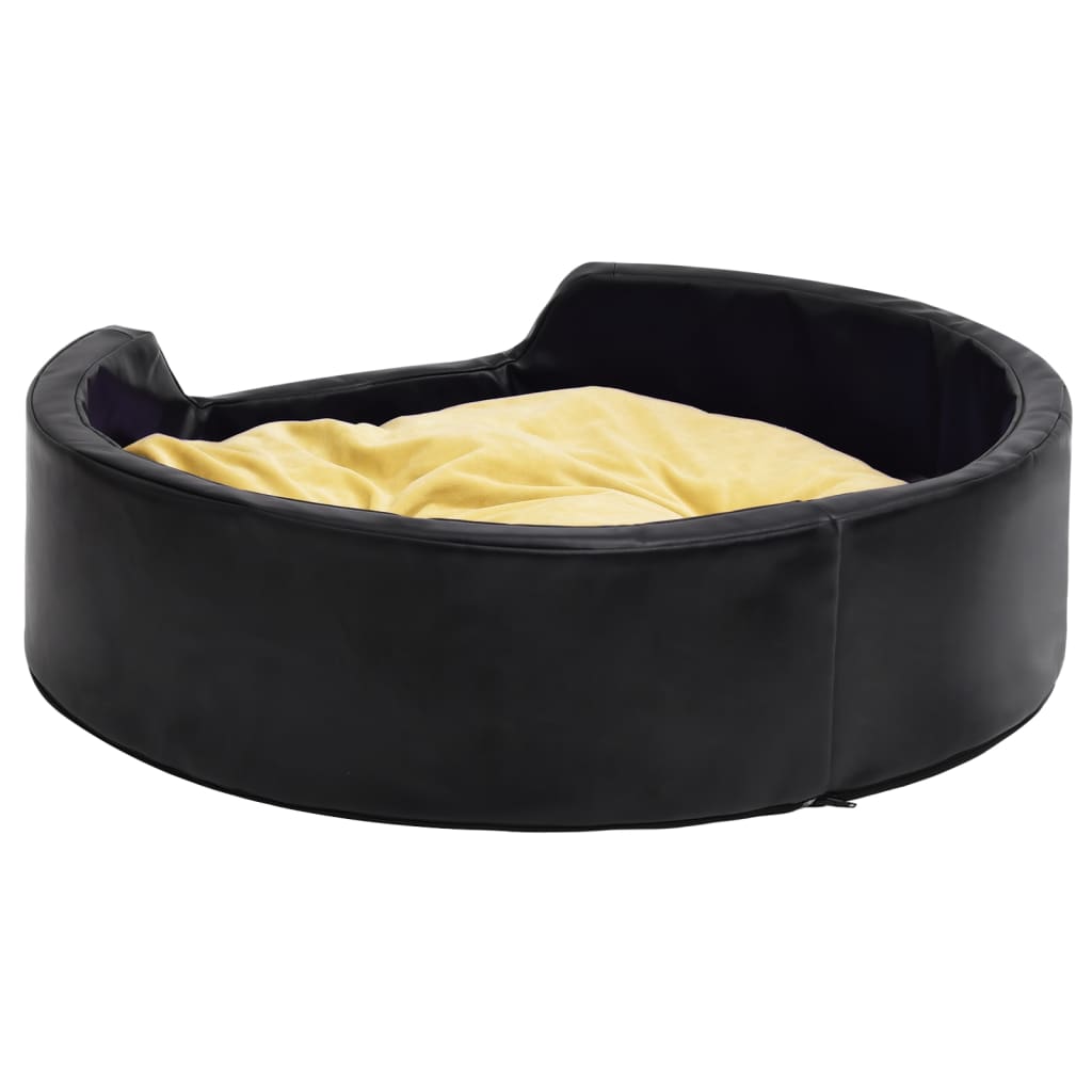Dog bed, black/yellow 99x89x21 cm plush/eco-leather