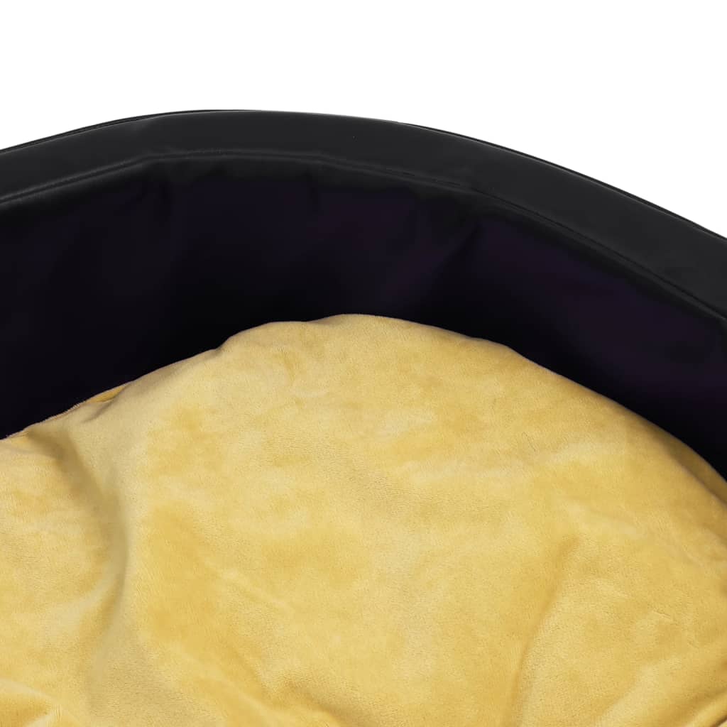 Dog bed, black/yellow 99x89x21 cm plush/eco-leather