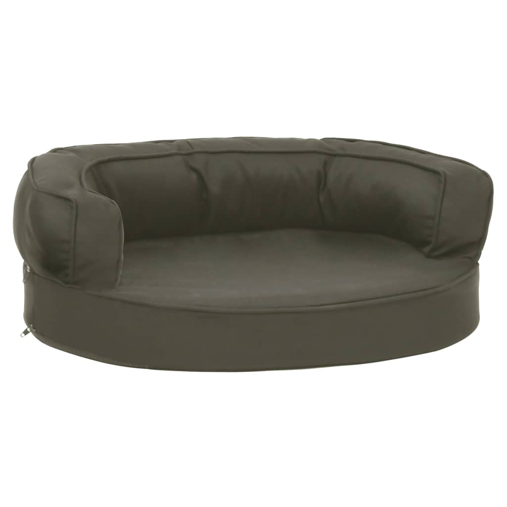 Ergonomic dog bed mattress, 60x42 cm, dark gray, linen look