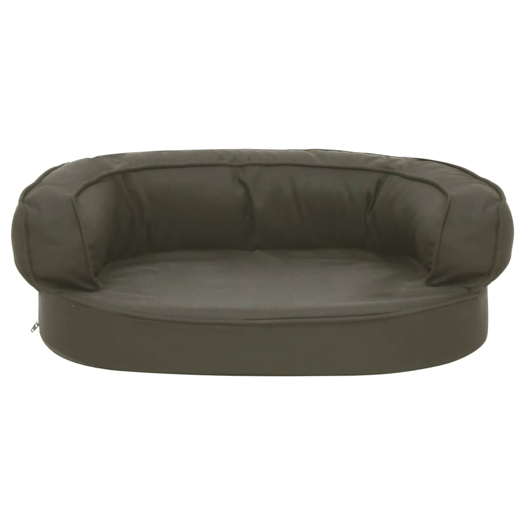 Ergonomic dog bed mattress, 60x42 cm, dark gray, linen look