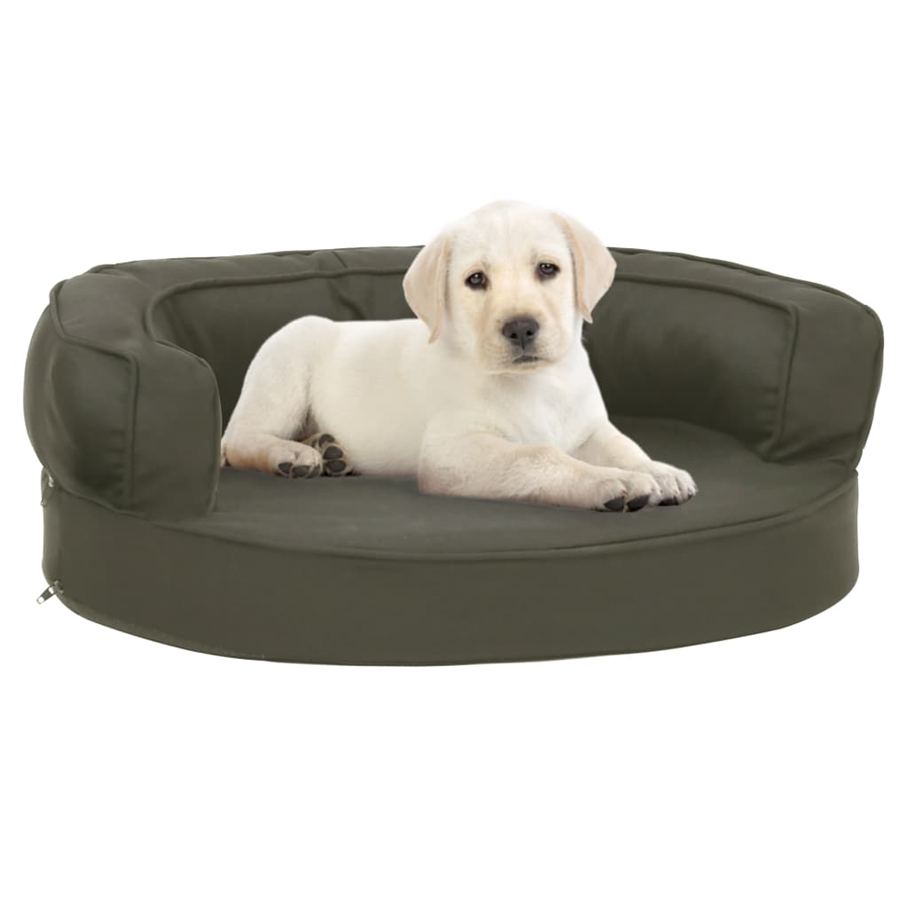 Ergonomic dog bed mattress, 60x42 cm, dark gray, linen look