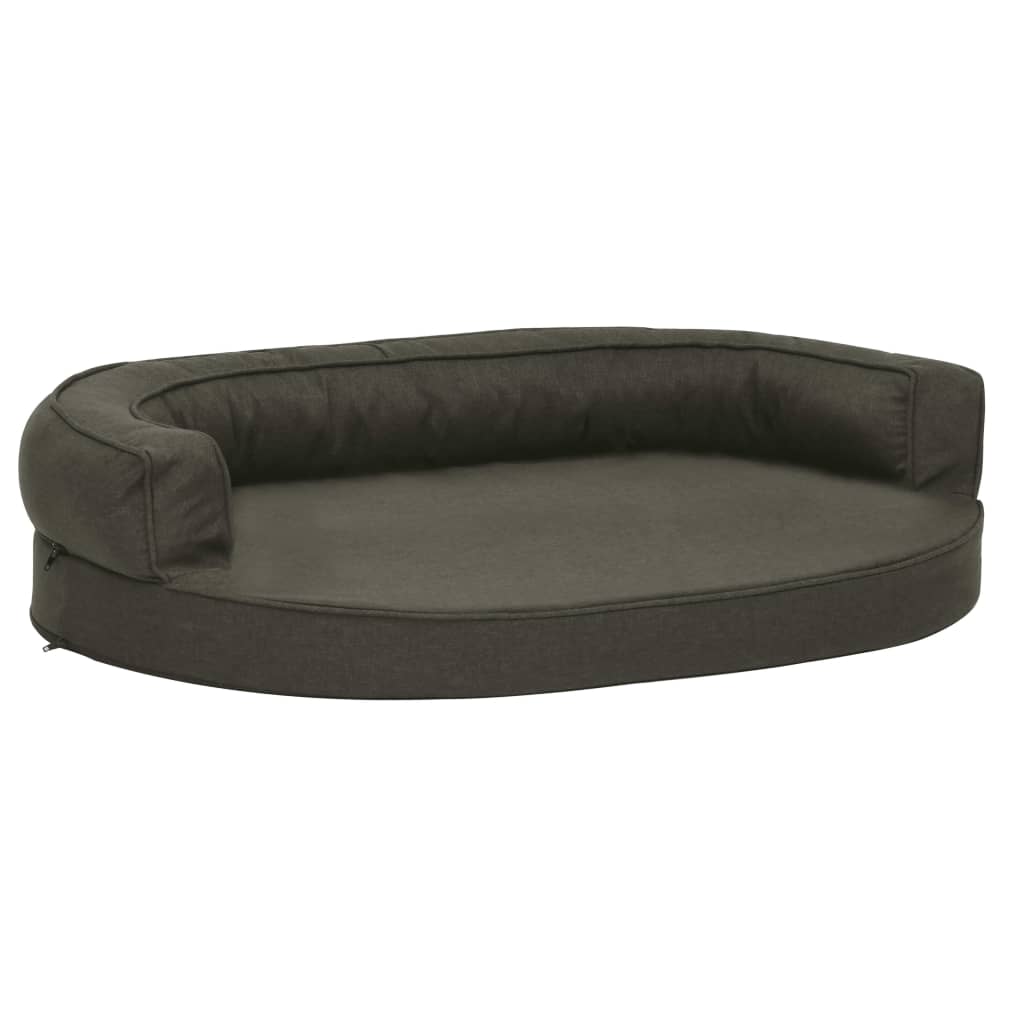 Ergonomic dog bed mattress, dark grey, 75x53 cm, linen look