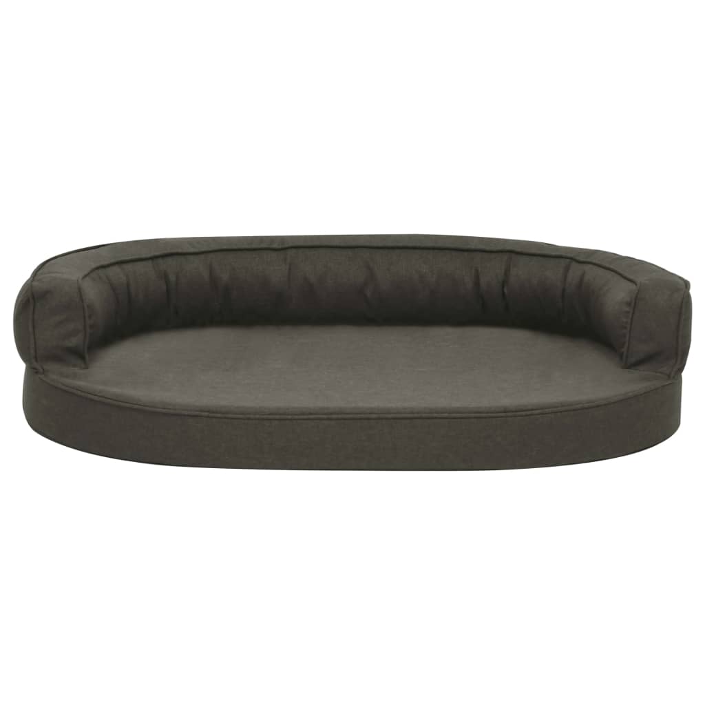 Ergonomic dog bed mattress, dark grey, 75x53 cm, linen look
