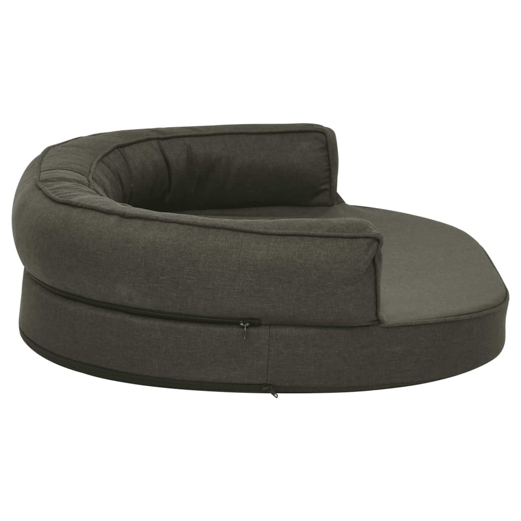 Ergonomic dog bed mattress, dark grey, 75x53 cm, linen look