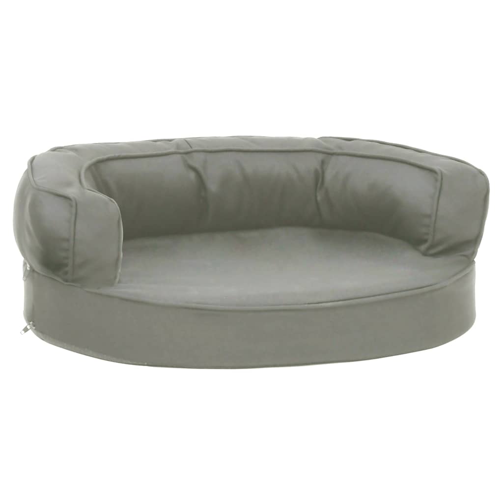 Ergonomic dog bed mattress, 60x42 cm, gray, linen look