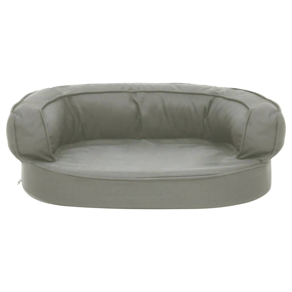 Ergonomic dog bed mattress, 60x42 cm, gray, linen look