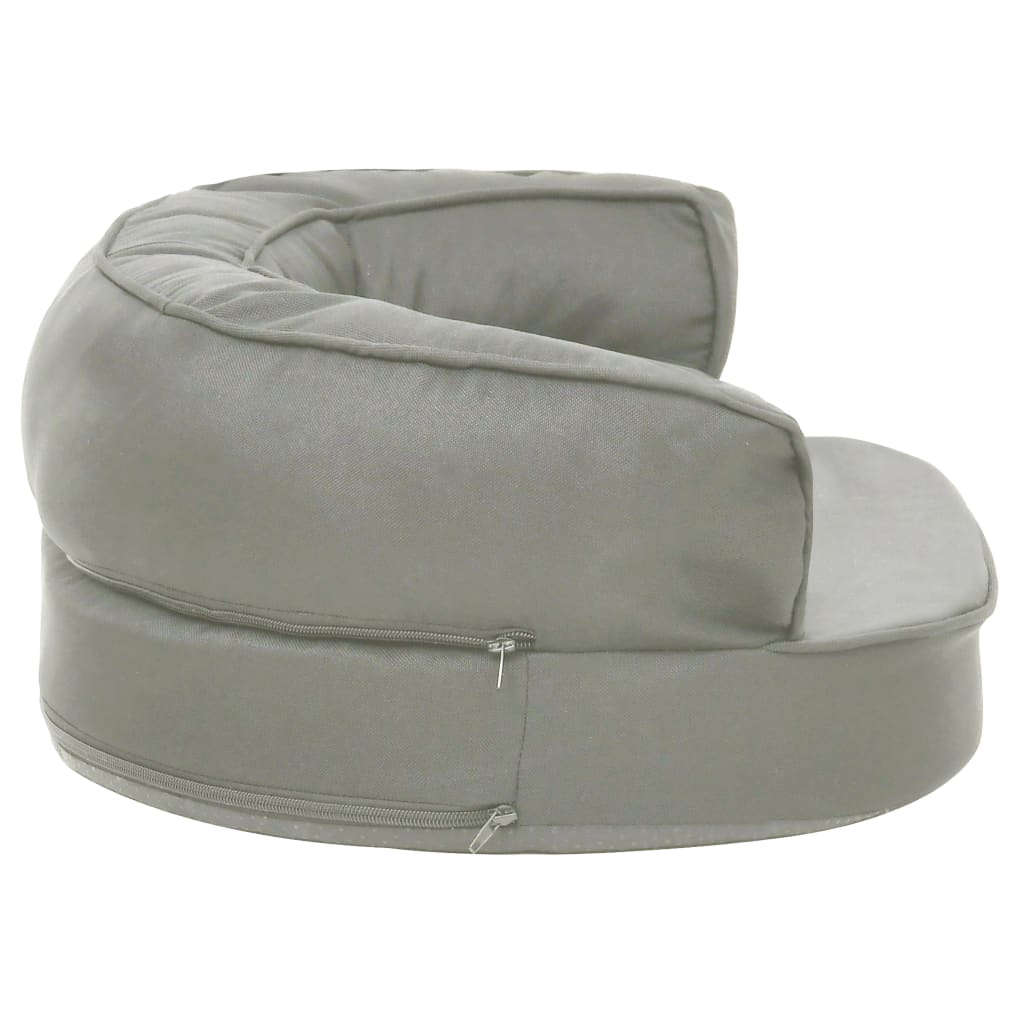 Ergonomic dog bed mattress, 60x42 cm, gray, linen look
