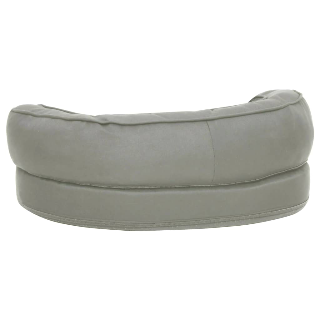 Ergonomic dog bed mattress, 60x42 cm, gray, linen look