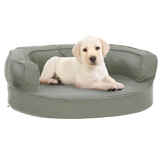 Ergonomic dog bed mattress, 60x42 cm, gray, linen look