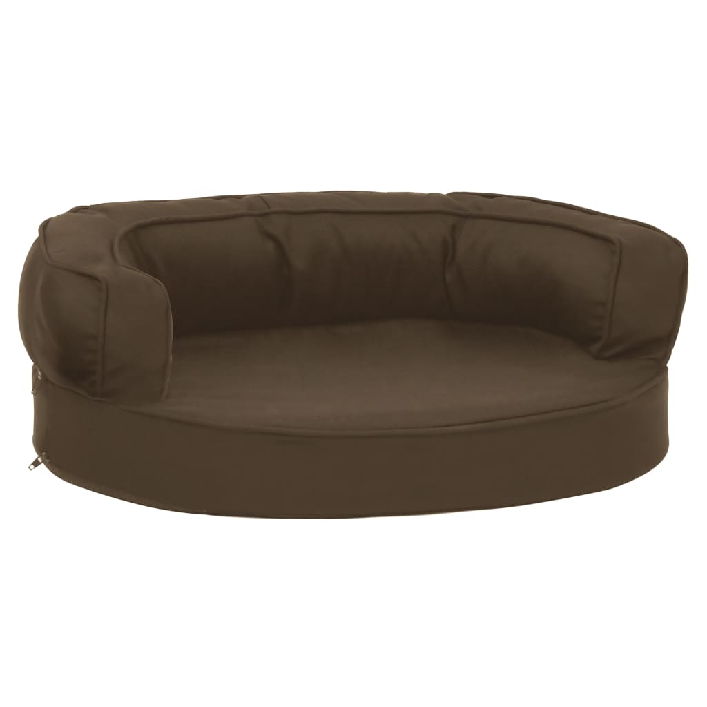 Ergonomic dog bed mattress, brown, 60x42 cm linen/fleece look