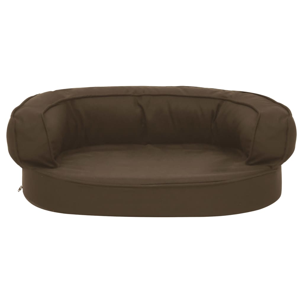 Ergonomic dog bed mattress, brown, 60x42 cm linen/fleece look