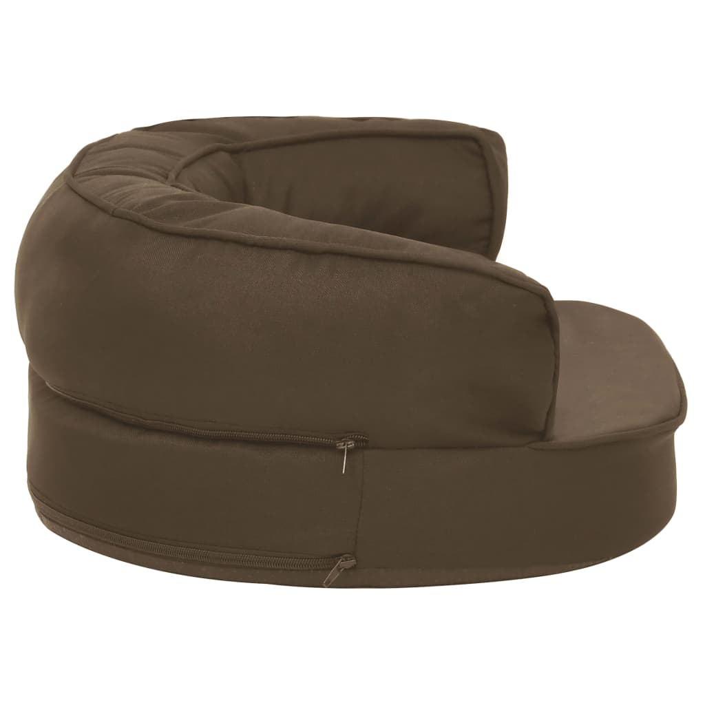 Ergonomic dog bed mattress, brown, 60x42 cm linen/fleece look